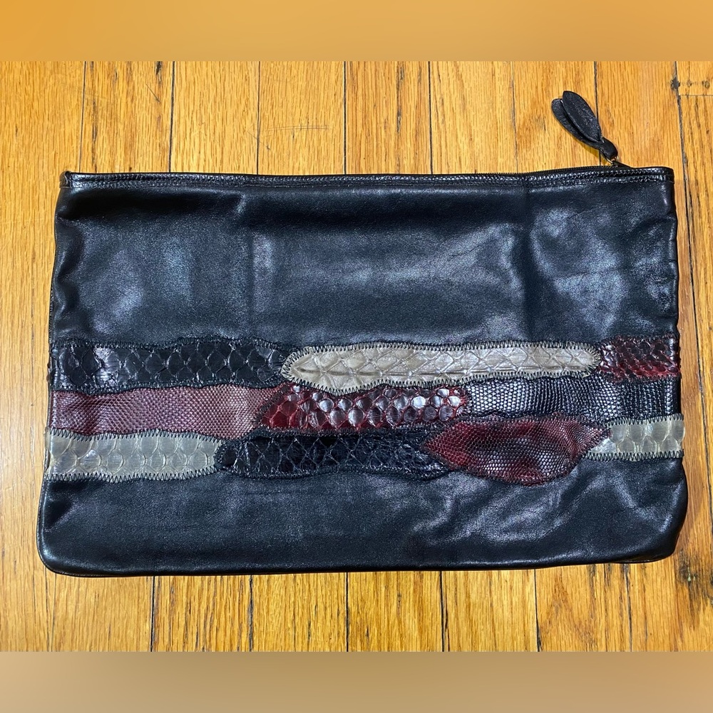 Vasilis for Trotting: Black, patchwork clutch
